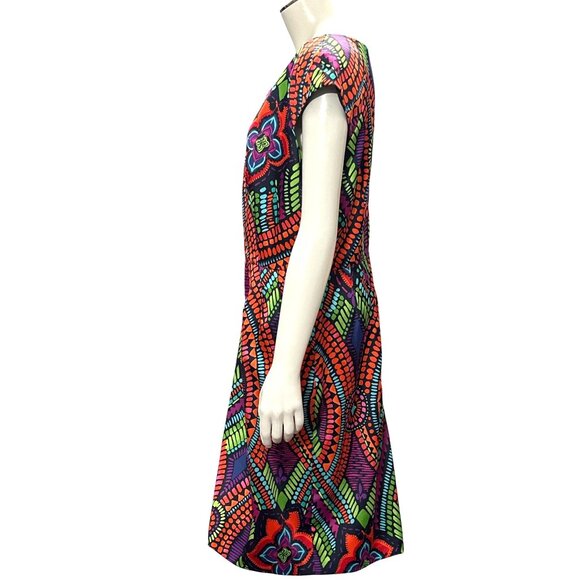 AGB Dress Multicolor Geometric Tribal Print Sheath Dress Size 12 Lined - Picture 4 of 16